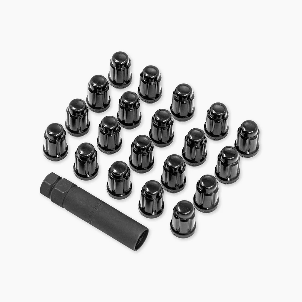 R29-1000X_04 12 mm x 1.50 splined acorn lug nut kit - Black