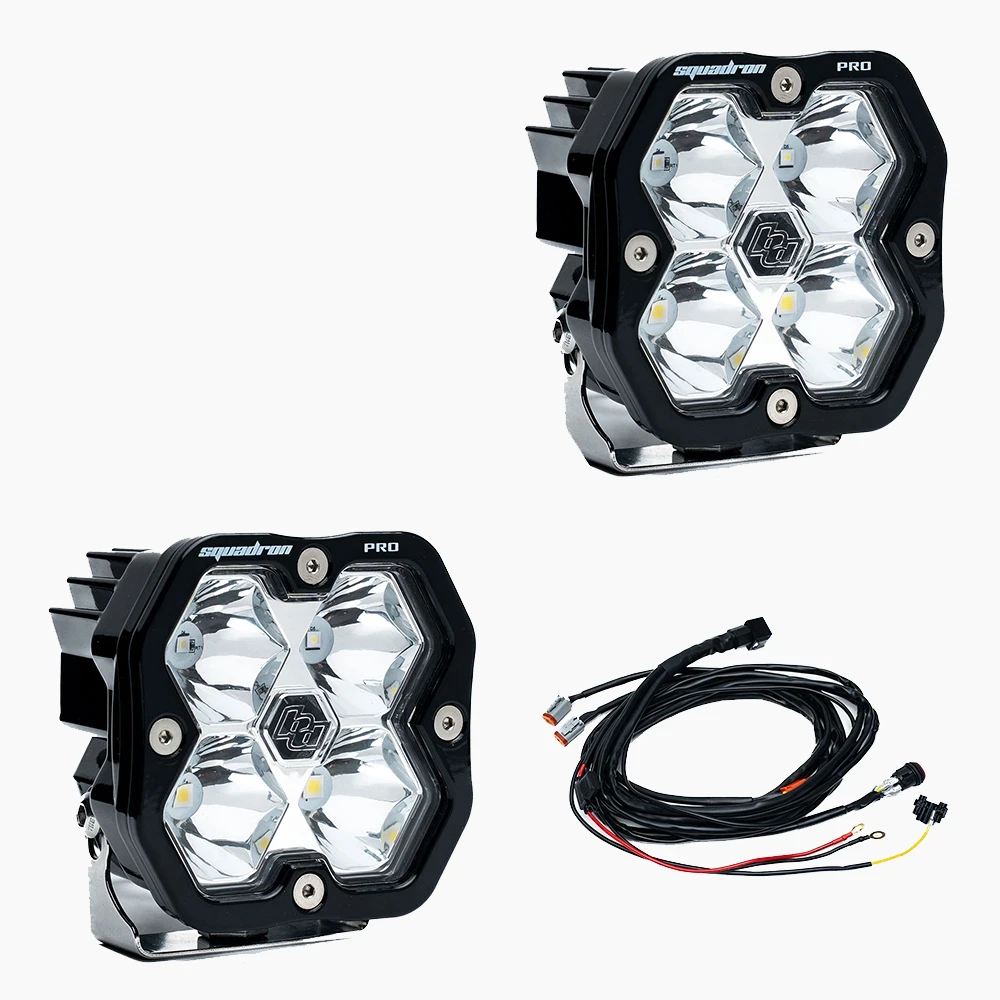 49-7803-2-DrivingCombo2 Baja Designs Squadron 2.0 Pro Pair WITH Harness by Agile Offroad